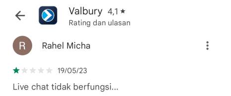 Live Chat Valbury Tidak Berfungsi