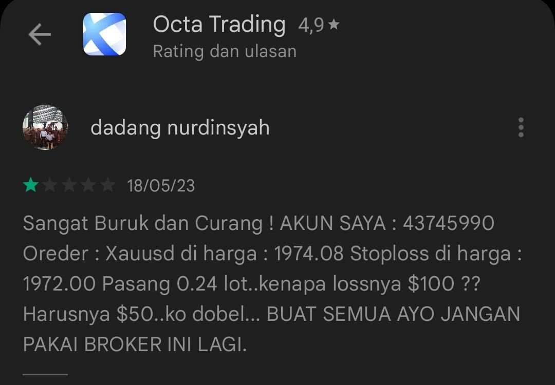 Kerugian 2x Lipat Gara-Gara Trading di OctaFX