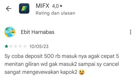 Broker MIFX Dikritik oleh Pengguna atas Penanganan Withdrawal yang Buruk