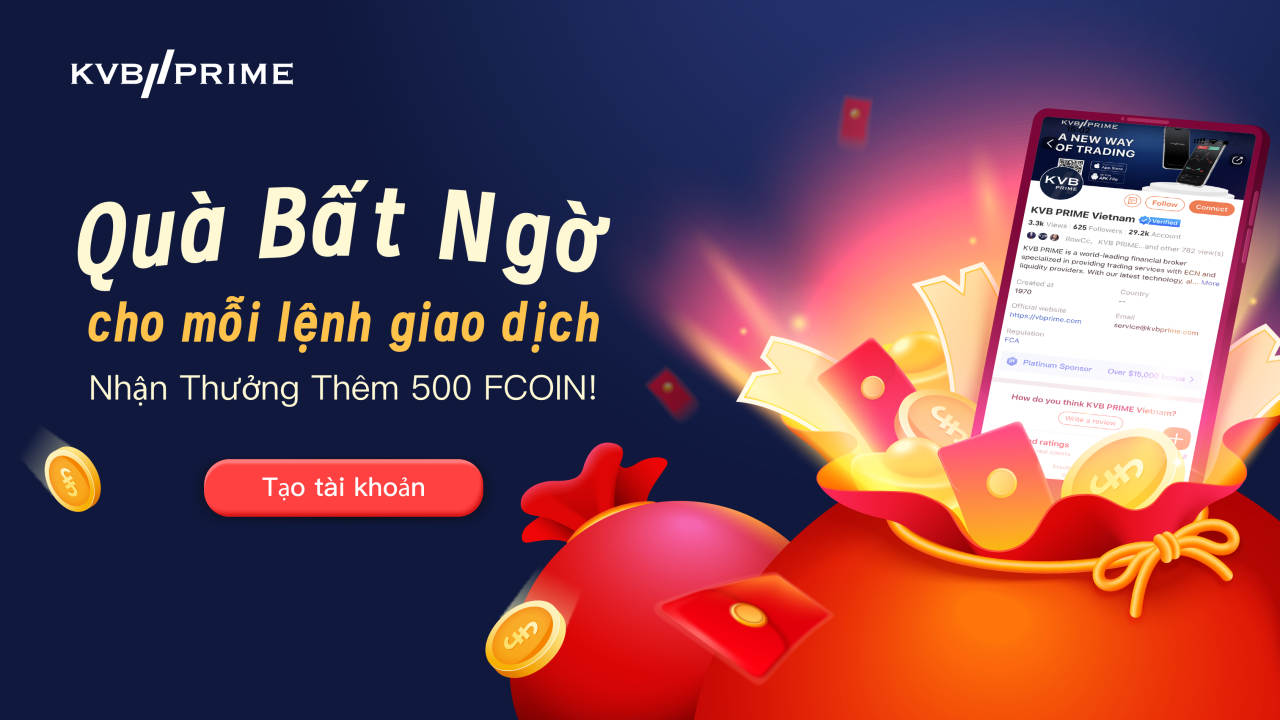 Quà Bất Ngờ Cho Mỗi Lệnh Giao Dịch Với Tài Khoản KVB PRIME