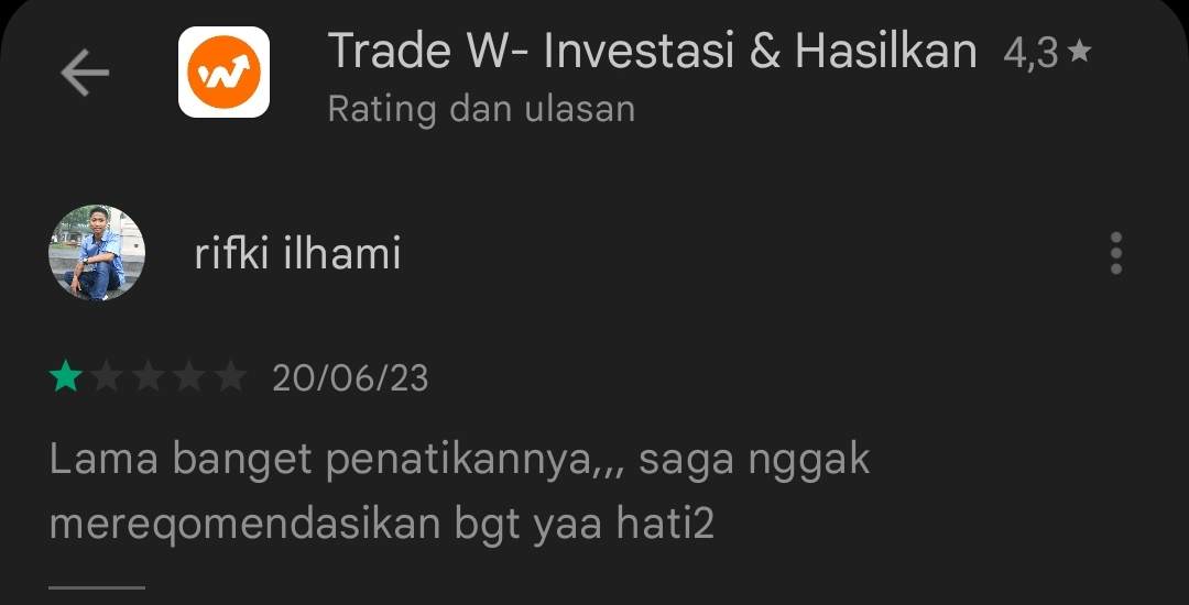Kritik Atas Layanan Penarikan Dana di Broker Trade W