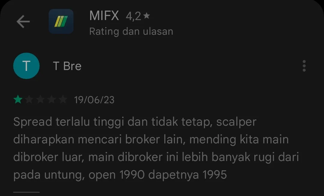 Spread yang Tidak Kompetitif, Nasabah MIFX Kesal Berat!