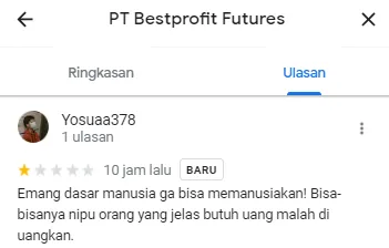 Kekecewaan Pengguna Atas Ulah Marketing Bestprofit