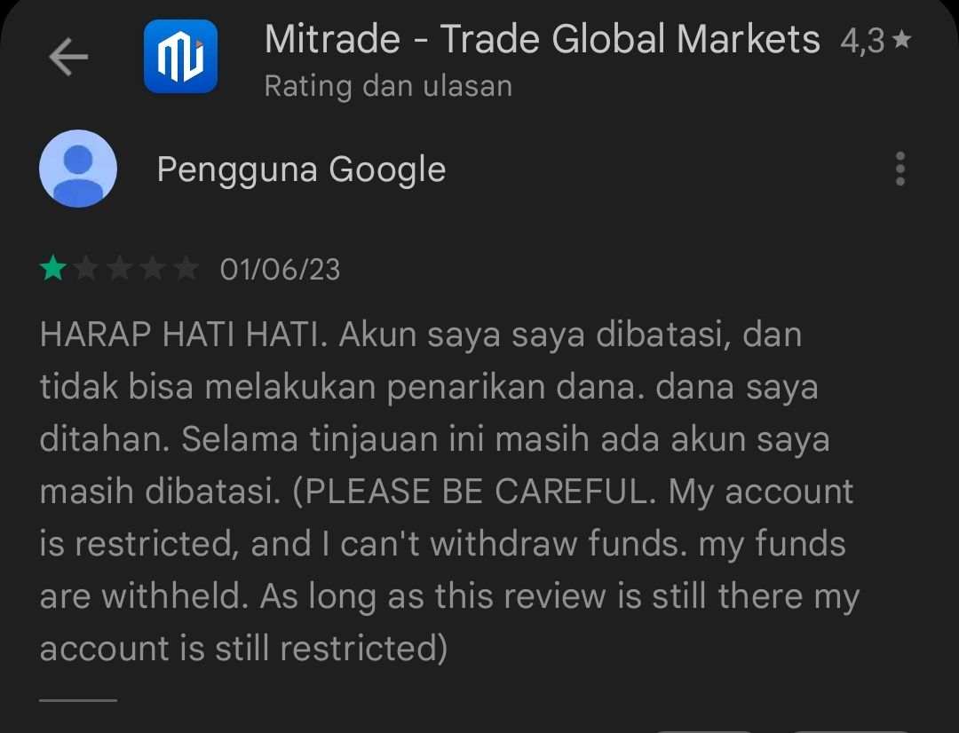 Pengalaman Mengerikan dengan Broker MiTrade, Dana Ditahan!