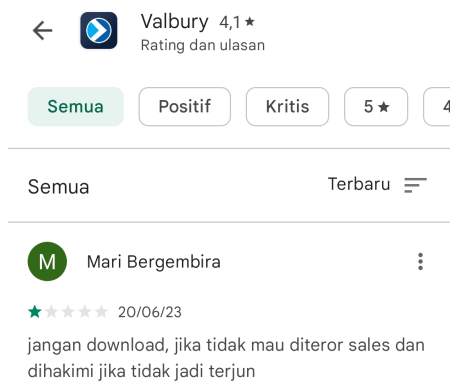 Hindari Aplikasi Valbury Jika Ingin Menghindari Teror Sales