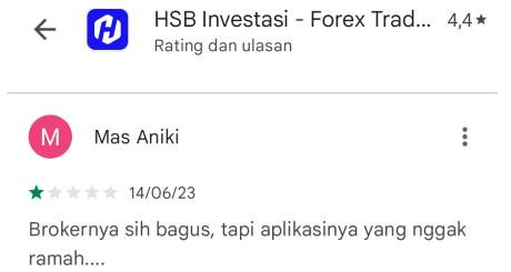Kecewa dengan HSB! Broker Bagus, Namun Aplikasi Tidak Ramah Pengguna
