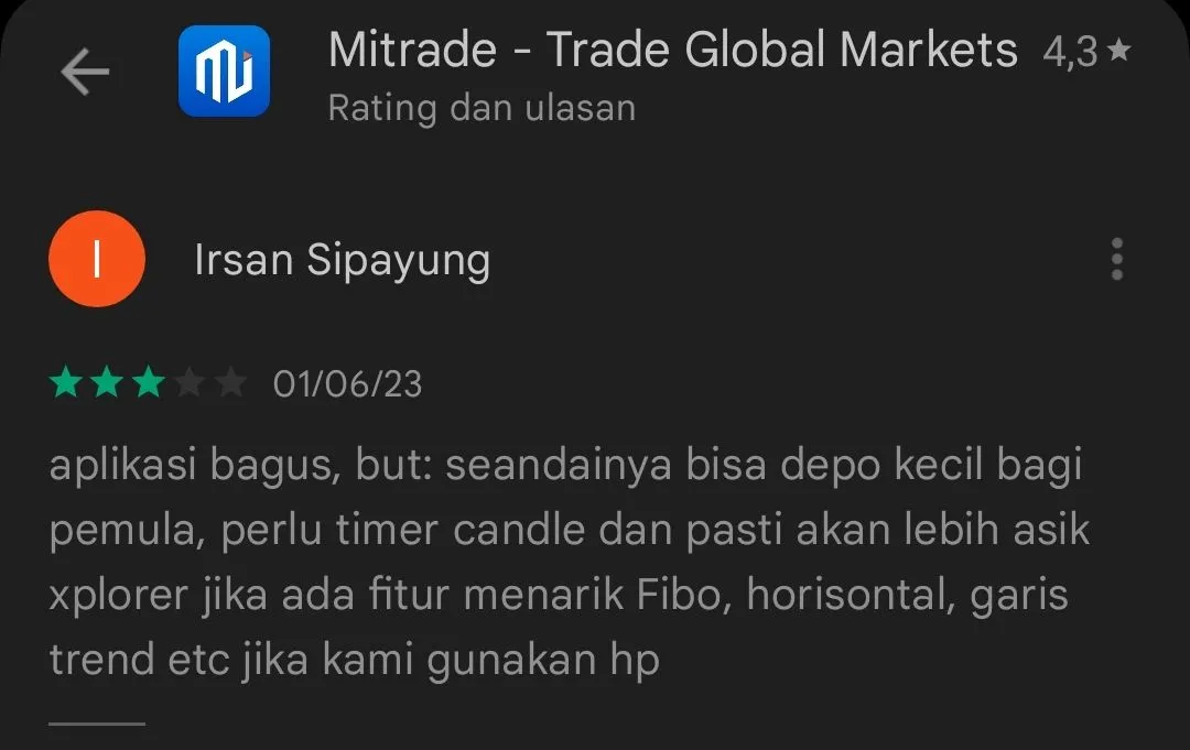 Aplikasi Broker MiTrade Fiturnya Minim!
