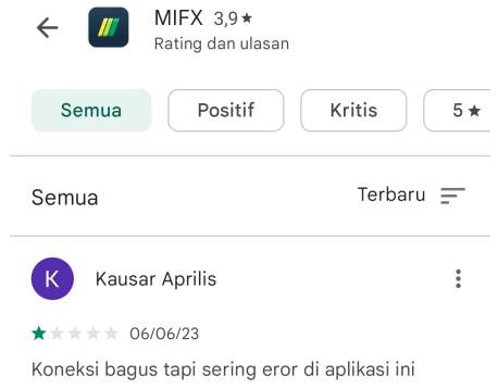 Pengguna Kesal dengan Masalah Aplikasi MIFX!