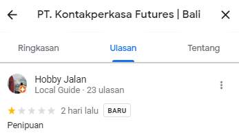 Pengguna Sebut Broker Kontak Perkasa Futures Penipuan