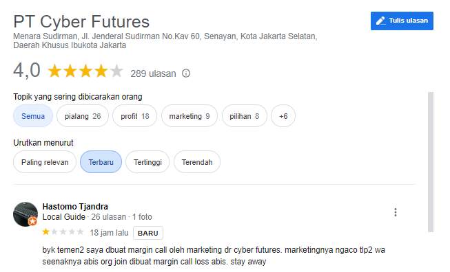 Margin Call dan Keluhan di Broker Cyber Futures