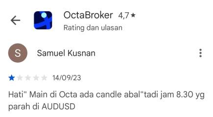 Candle Abal-abal di Broker OctaFX pada AUDUSD Pukul 08:30!