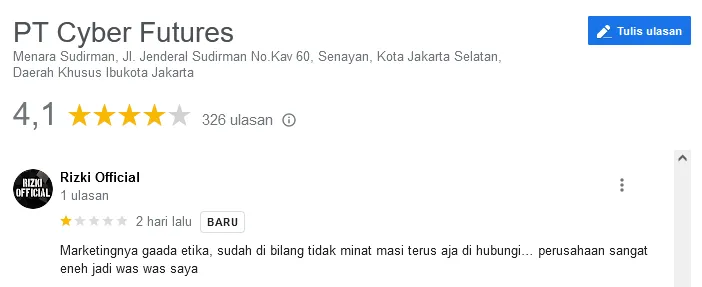Pengguna Merasa Tidak Nyaman dengan Marketing Cyber Futures