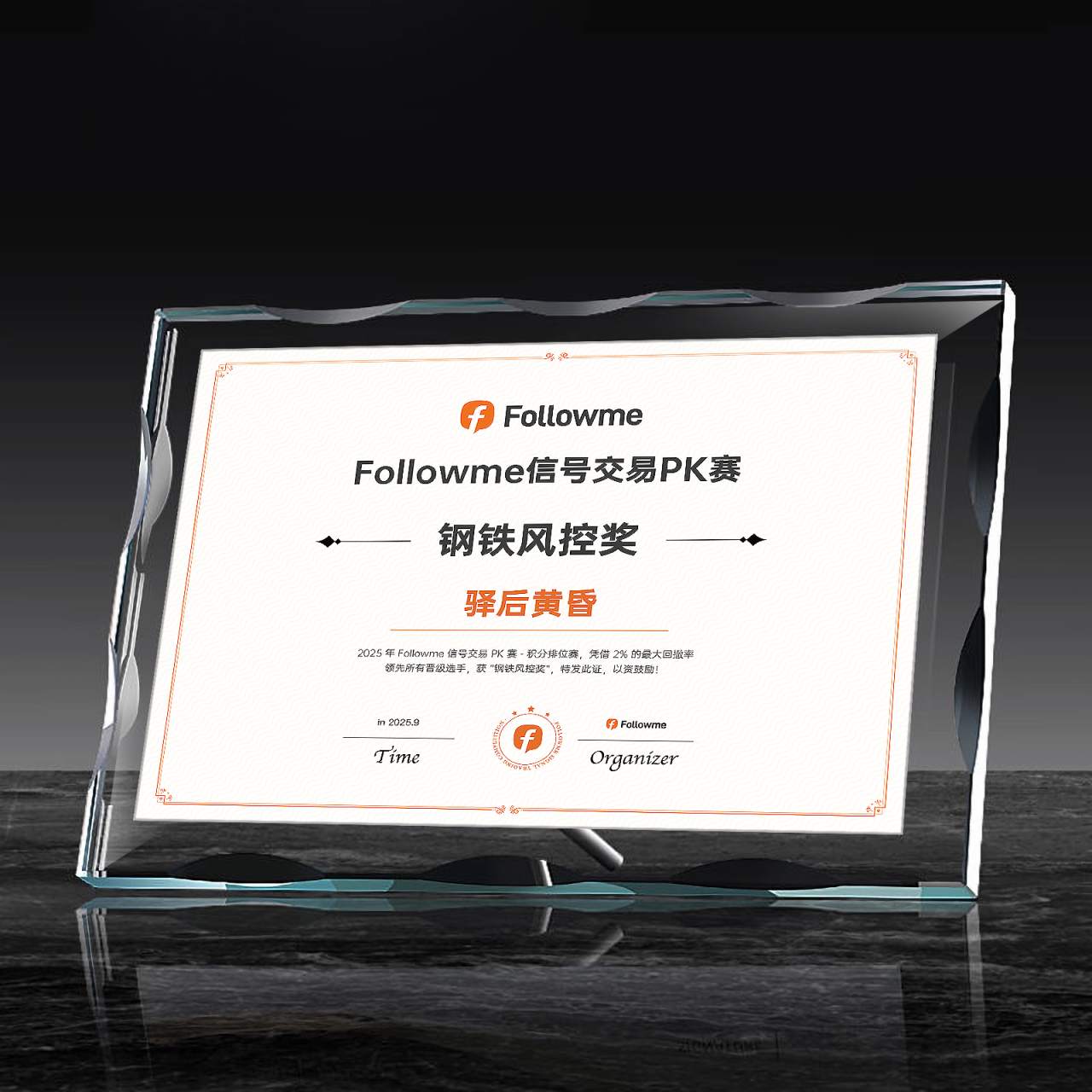 获奖公示丨Followme信号交易PK赛-积分排位赛:狙击手奖、钢铁风控奖、最佳盈利奖