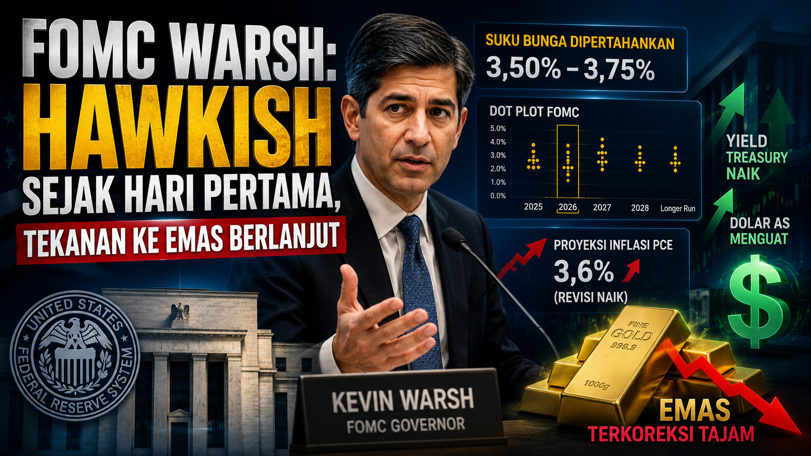 The Fed Masih Hawkish, Emas Terancam Turun Lagi! Ini Level Penting XAU/USD