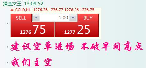 猎金女王:10.23午评,黄金不破1277欧盘反抽先看空!