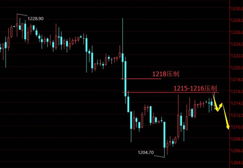 贺纳金海：黄金震荡不改弱势下跌，1218下方进场空