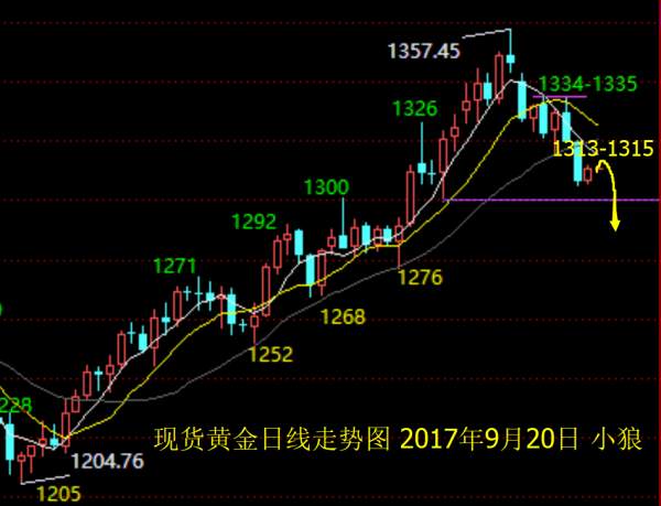 小狼：黄金小阳反弹非反转，1313做空看收阴