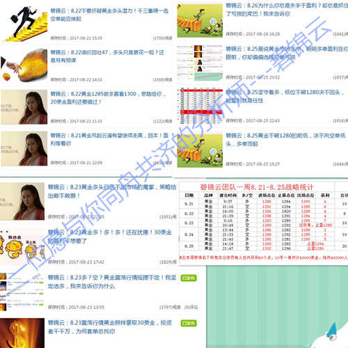 碧锦云：8.28七夕黄金多头强势冲击，我在1298的多单等你，60美金跟不跟！！！