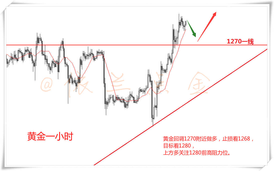 依兰点金：8.10 黄金日线连阳 回撤做多看涨