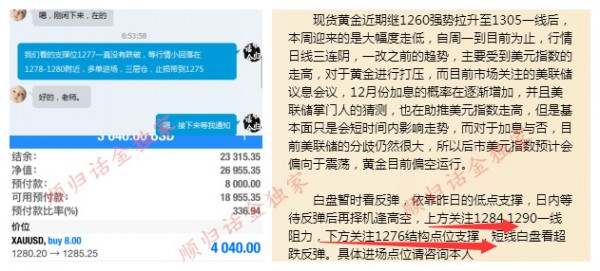 顺归话金：赠你一双慧眼，看清初请利空黄金却暴涨，晚盘震荡回落。