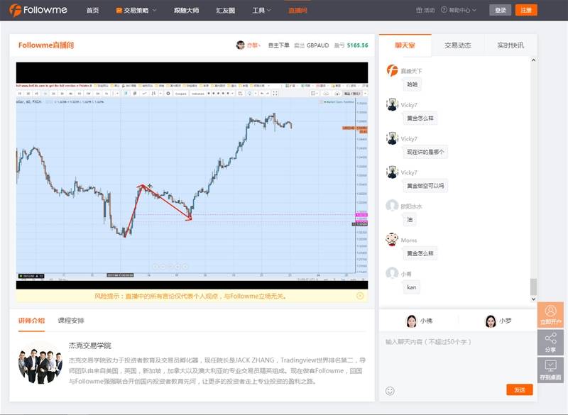 强强联手--Followme携手杰克交易学院，投资教育直播间正式上线！