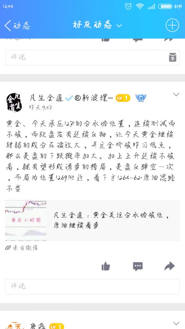 凡生金道：黄金弱势看跌，1268-69触及空