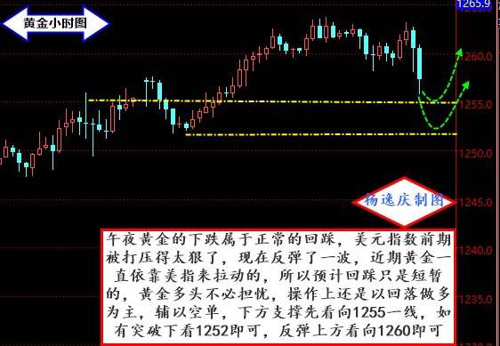 杨逸庆：美指触底反弹黄金多头不必惊慌5.24原油午夜金评