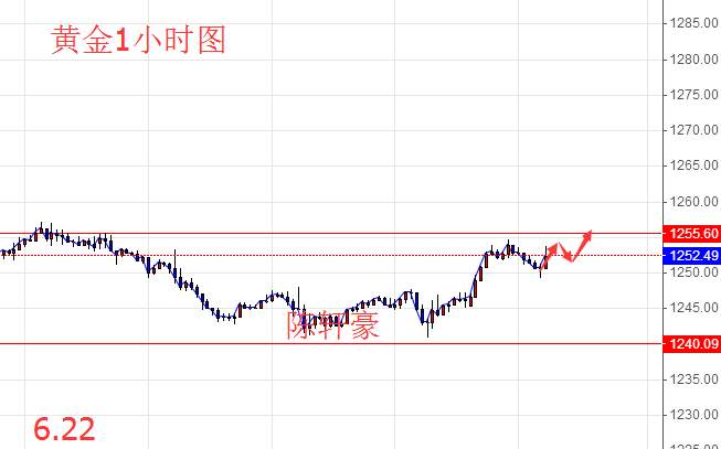 陈轩豪：6.22美联储强撑黄金反弹，后市黄金中线及原油操作