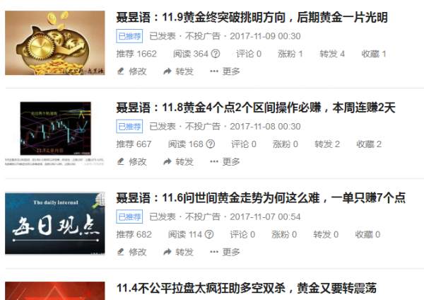 聂昱语：11.10黄金终于破位，让咱们多单放飞，今天继续