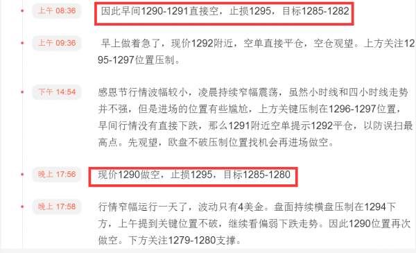 贺纳金海：震荡下跌节奏不改，早间1289下方进场空