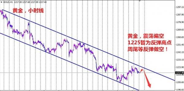 武钰妍：黄金反弹1225成周内高点，黄金将重新下探1204