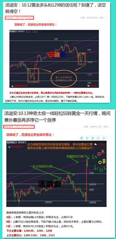 汤迪安:10.15上周黄金精准操作策略回顾，后期价值500万，你，敢来领吗？