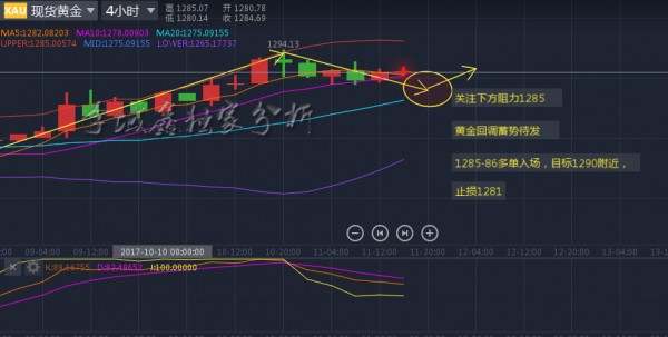 李域鑫：10.11黄金晚间回调结束，低多入场