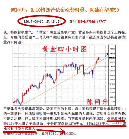 陈网升：8.10黄金原油双丰收、晚间操作策略附多单解套