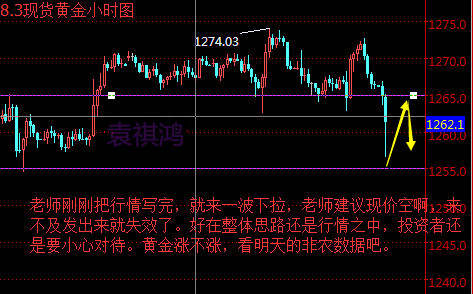 袁祺鸿：8.3黄金遭遇闪崩 外汇黄金原油操作策略及建议