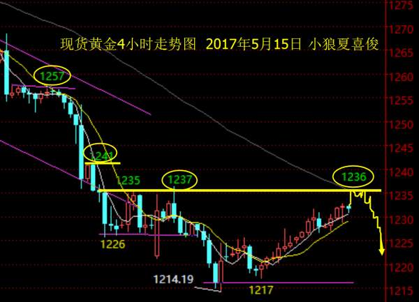 小狼：多单看1236，晚盘预计冲高后整理