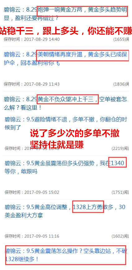 碧锦云：9.8注意！注意！黄金1356还没见顶，500美金在1370等你