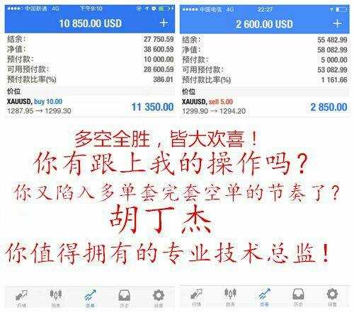 胡丁杰：黄金投资我给你盈利操作，你一意孤行要么被套要么爆仓！