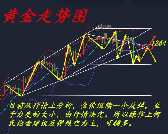何氏论金：低多先入为主上看1260,8.7黄金操作附解套