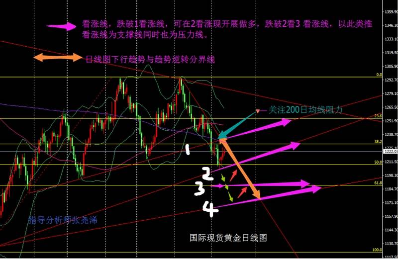张尧浠：金价连涨上行短期或有回落、关注200日均线阻力