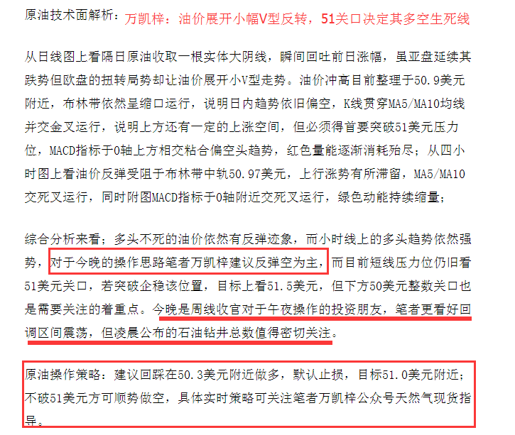 万凯梓:【周评】俄罗斯再度提振油价反弹,下周行情预测解析