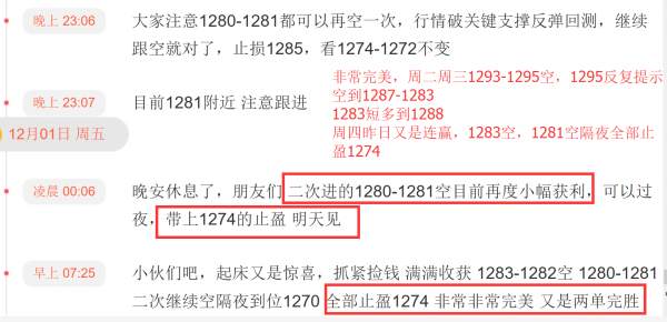 小狼：3周25单损3获利上百点，好评如潮