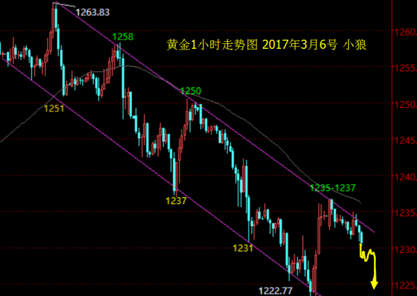 小狼:黄金1236空到1230,继续看1225