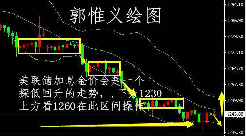 郭惟义：12.13美联储加息黄金探底回升，原油操作上高位做空