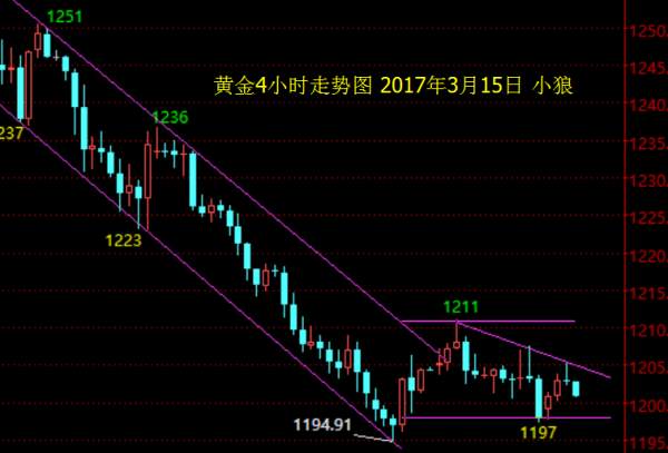 小狼：黄金1204空单持仓，晚盘先看1197