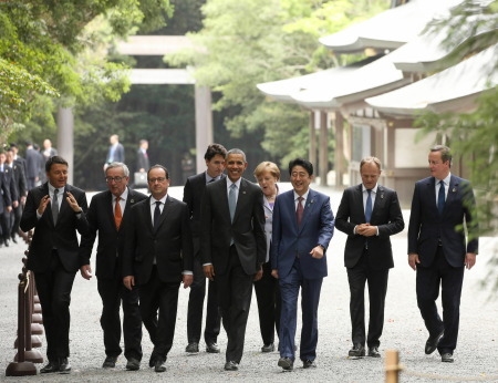 G7首脑一同参观伊势神宫 日程正式启动