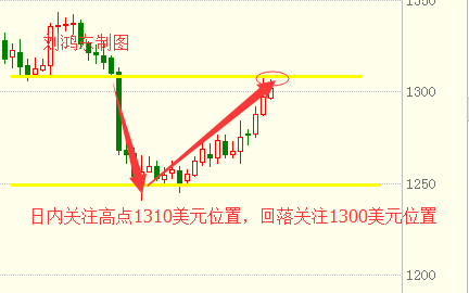 刘鸿东:原油提振不力,黄金小幅回调跌下1300