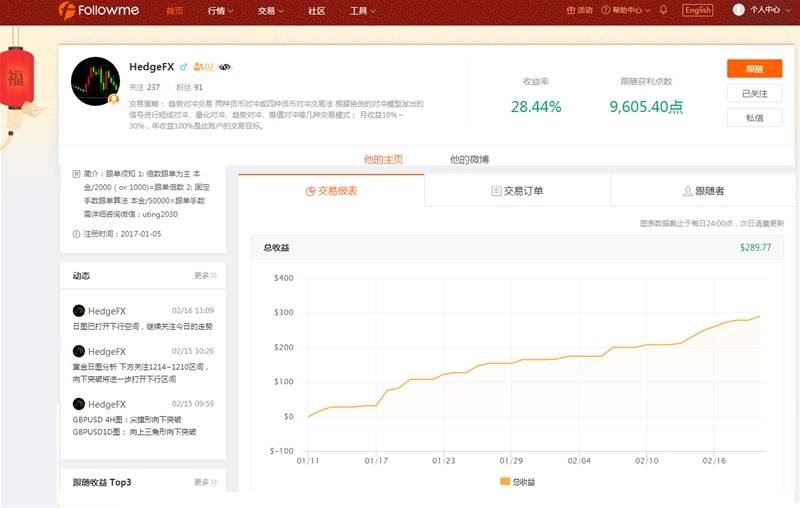 Followme对冲,货币,交易,交易员,外币,跟随