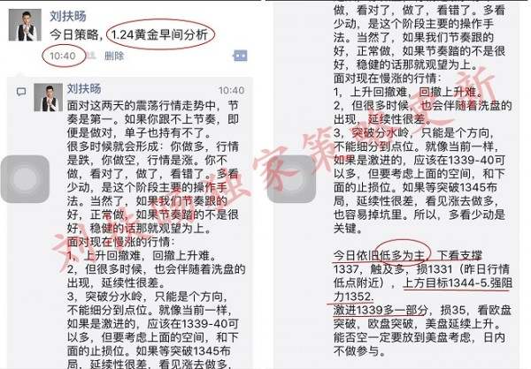 刘扶旸：1.24黄金走势在腊八节破位新高 晚间操作建议