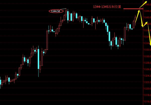 贺纳金海：日线小阴调整还要涨，上破1345再做多